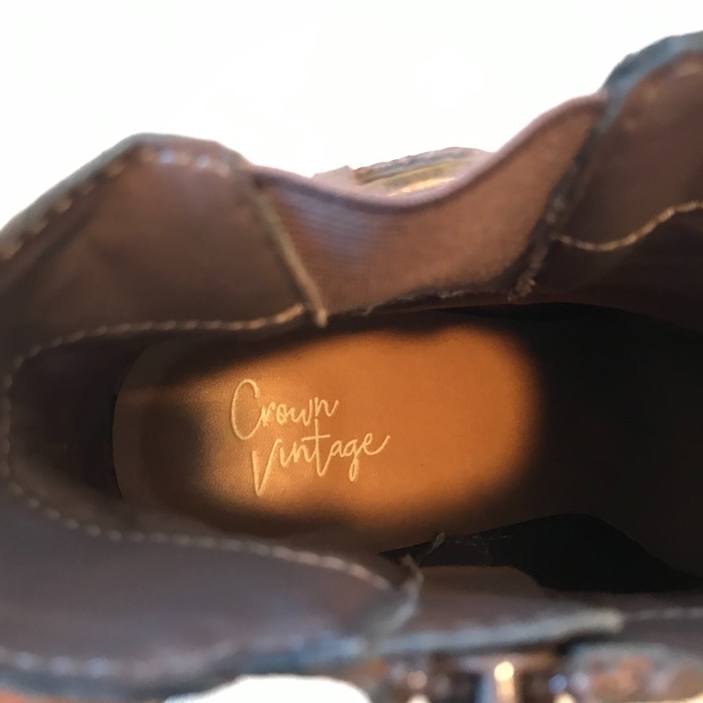 Crown Vintage Perania Leather Boot Brown Taupe Size10 - Picture 9 of 12